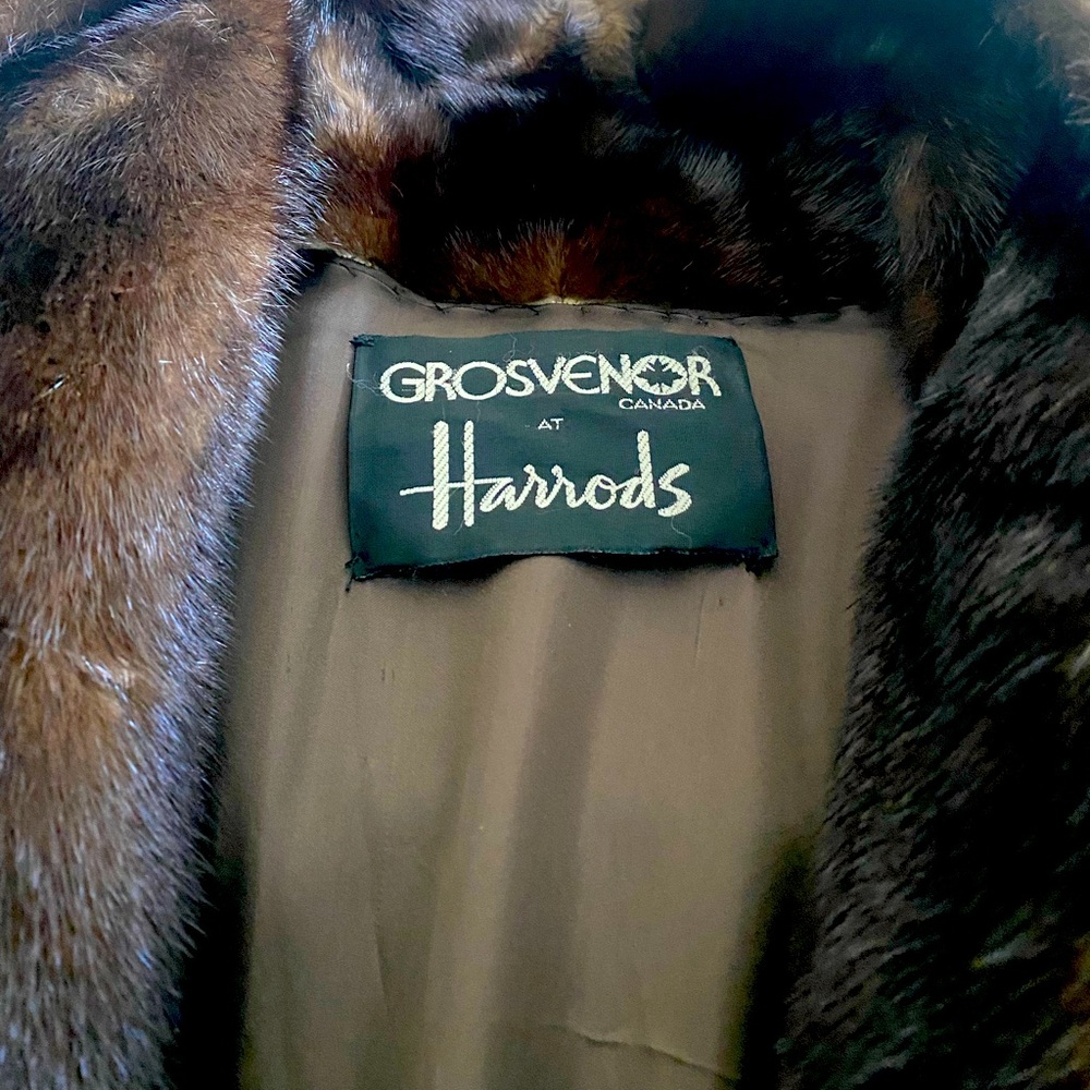 Grosvenor at Harrods Dark Brown Full Length Gorgeous Mink Coat Small